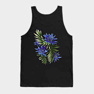 Fasciata Tropical Floral - Blue/Green Tank Top